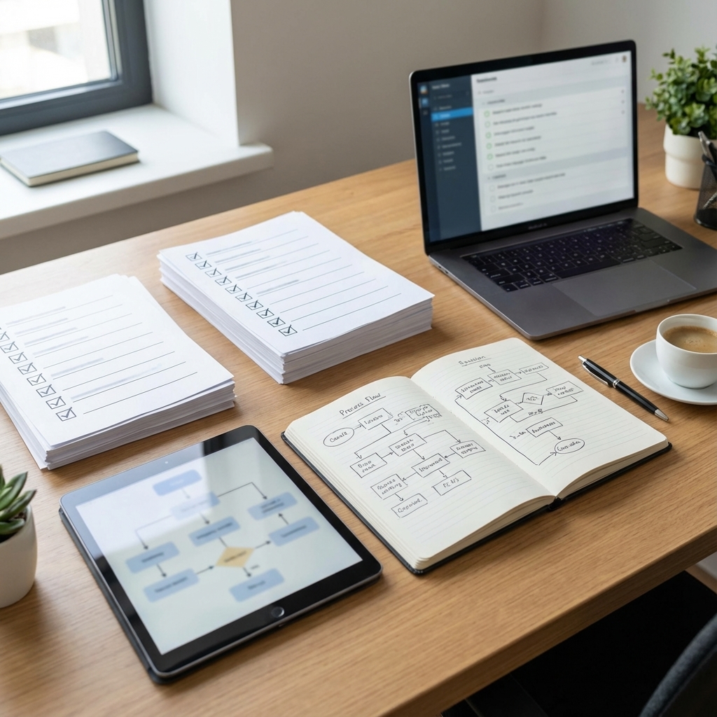 use cases bild mit workflowprozess auf macbook